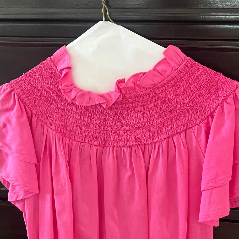 Pinch Pink Smocked Ruffle‎ Sleeve Dress - Picture 5 of 10